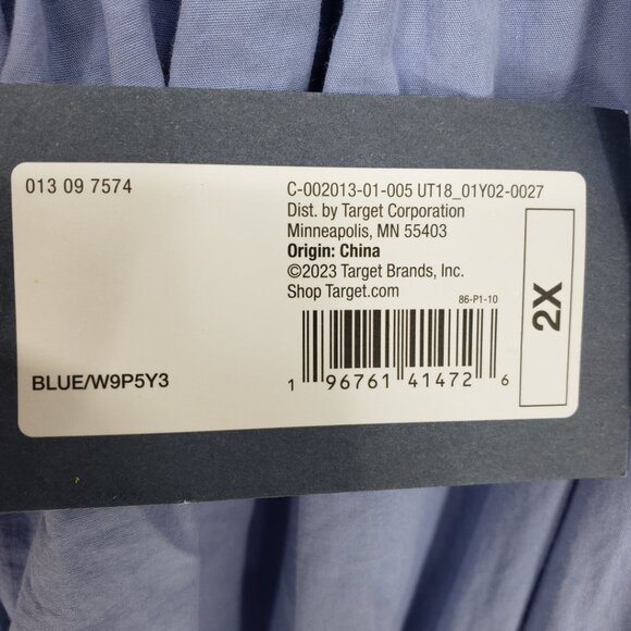 Universal Thread Smocked Waist Midi Dress 2X Short Flutter Sleeves Light Blue - Picture 9 of 11